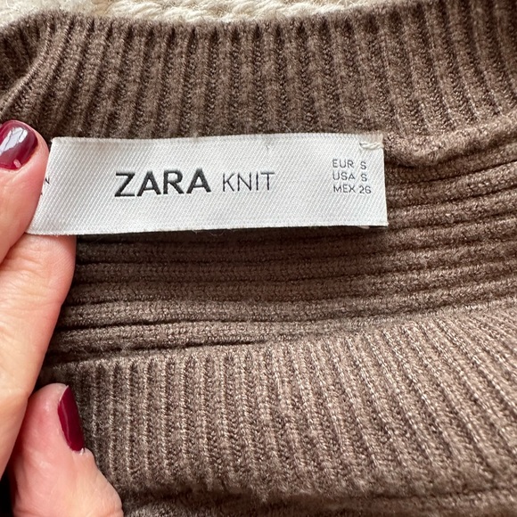 Zara olive green drop shoulder sweater - Picture 3 of 5